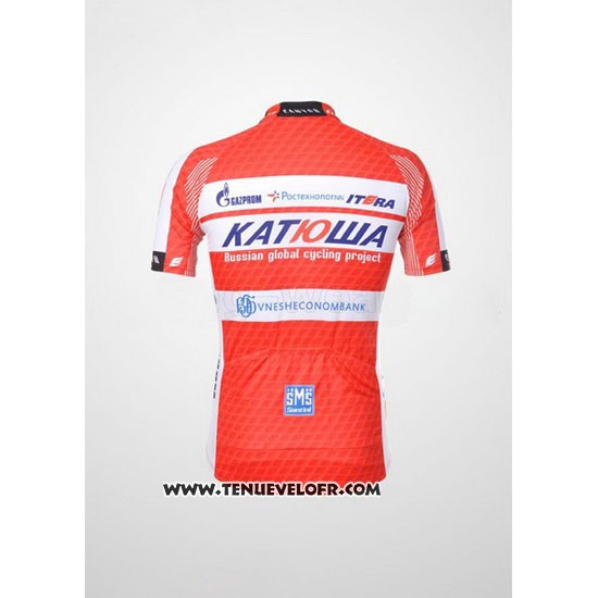 2012 Maillot Ciclismo Katusha Blanc et Orange Manches Courtes et Cuissard